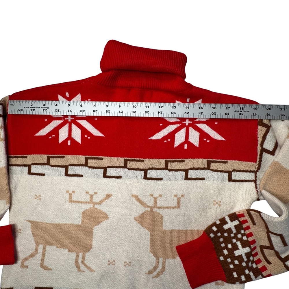 NEW Christmas Holiday Red Turtleneck Sweater Womens Small Elk Snow Lot of 2 FLAW - Picture 10 of 16